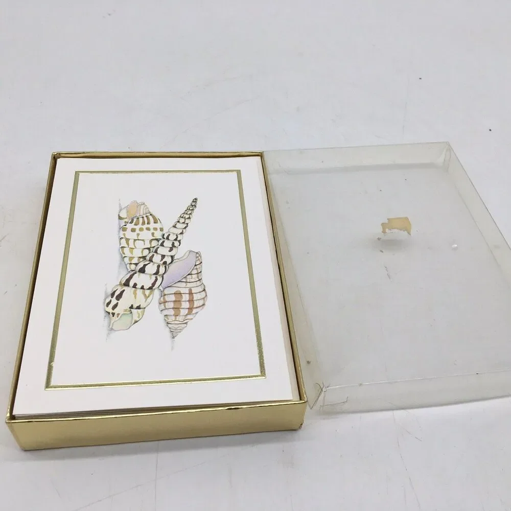 Sea Shell Note Cards Set  10 Stationery Creative Papers Gibson Beach Shells VTG